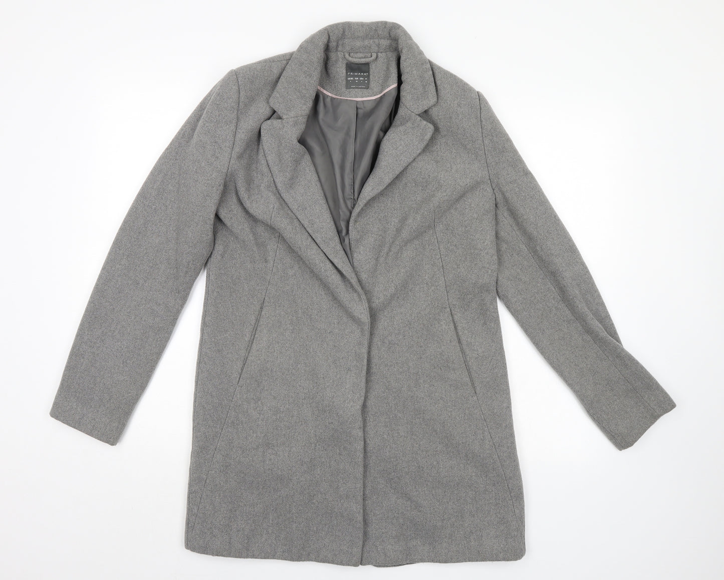 Primark Womens Grey   Overcoat Coat Size 8