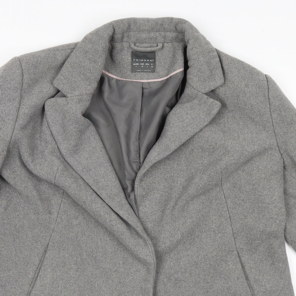 Primark Womens Grey   Overcoat Coat Size 8