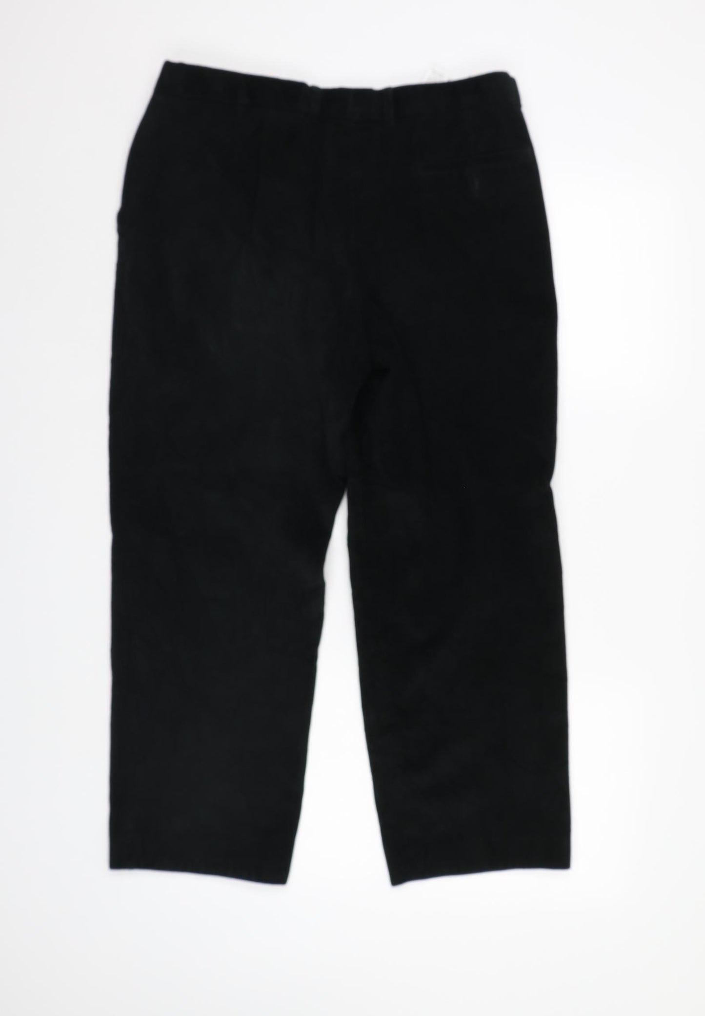 M&S Mens Black  Corduroy Trousers  Size 34 L29 in