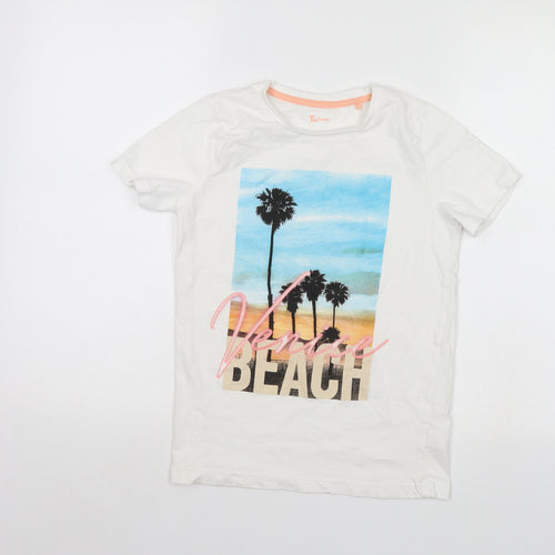 TU Boys White   Basic T-Shirt Size 10 Years