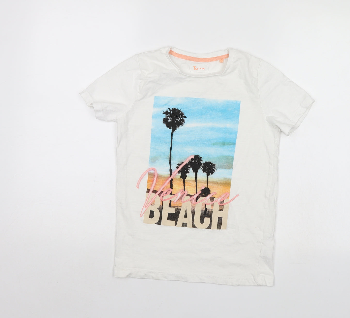 TU Boys White   Basic T-Shirt Size 10 Years