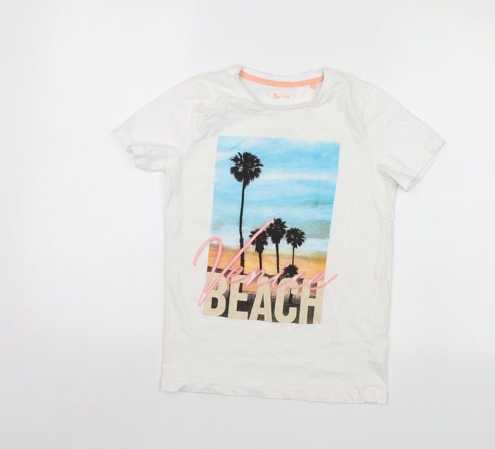 TU Boys White   Basic T-Shirt Size 10 Years