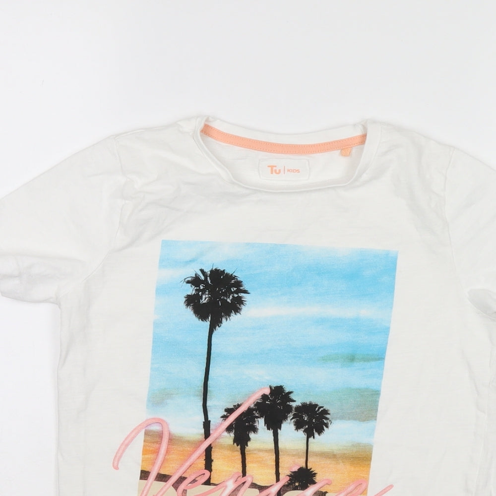 TU Boys White   Basic T-Shirt Size 10 Years
