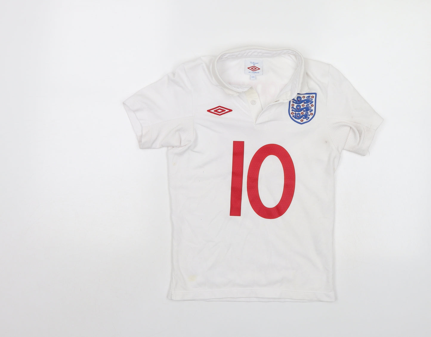 Umbro Boys White   Basic Polo Size 9-10 Years  - England FC