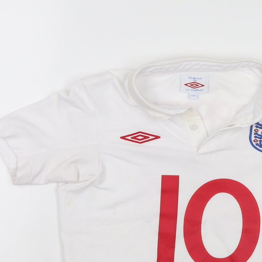 Umbro Boys White   Basic Polo Size 9-10 Years  - England FC