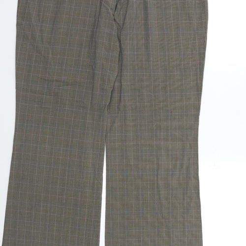 NEXT Womens Beige Check  Dress Pants Trousers Size 14 L28 in