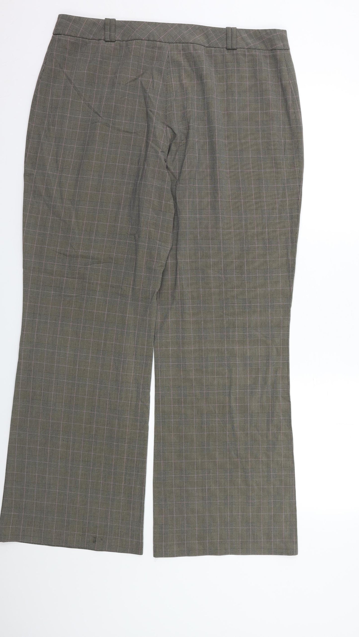 NEXT Womens Beige Check  Dress Pants Trousers Size 14 L28 in