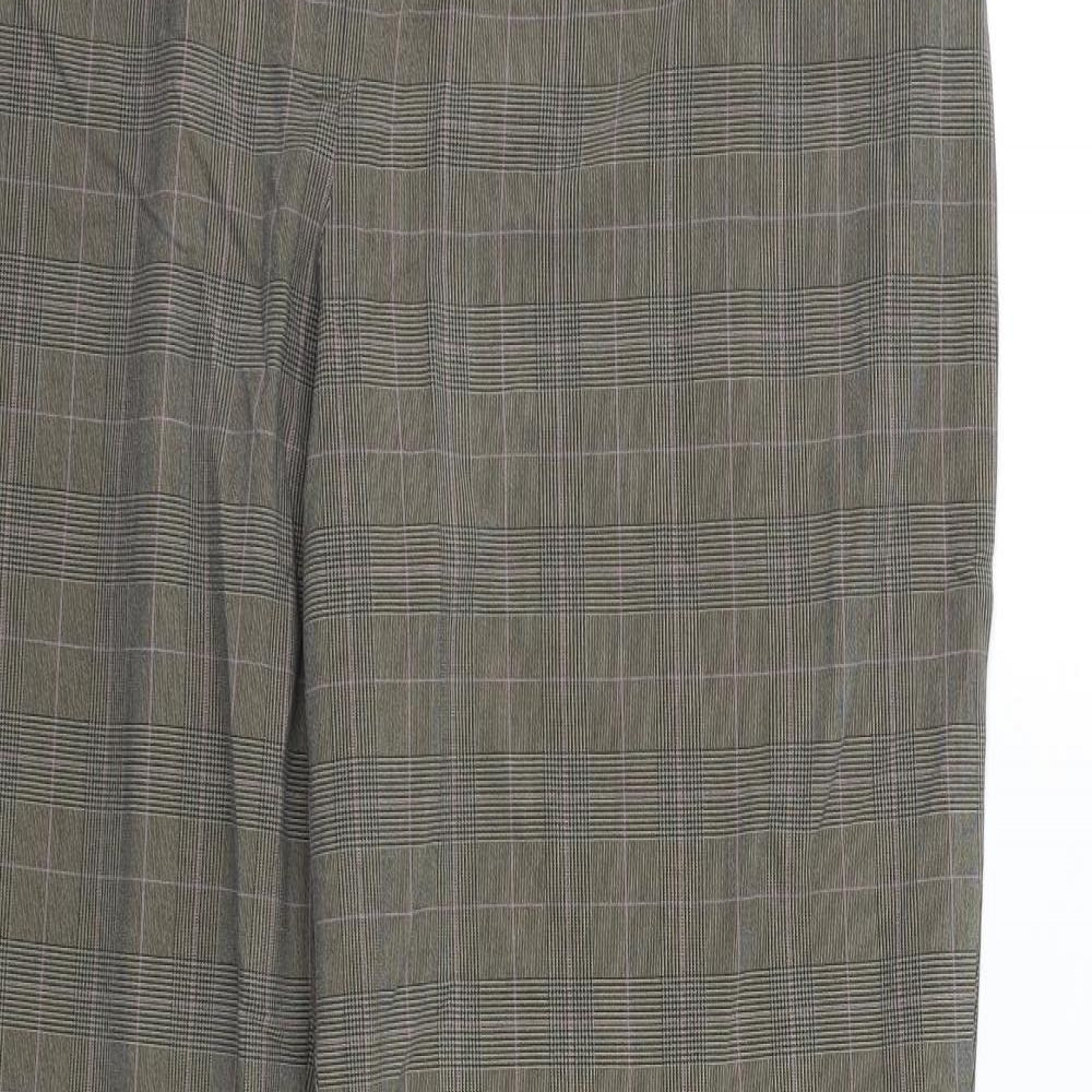NEXT Womens Beige Check  Dress Pants Trousers Size 14 L28 in