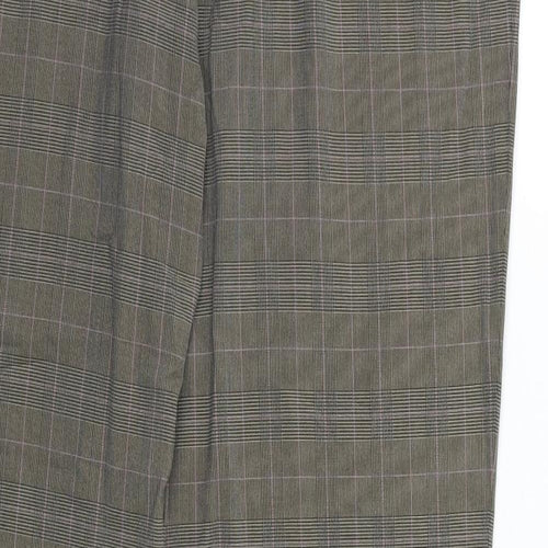 NEXT Womens Beige Check  Dress Pants Trousers Size 14 L28 in