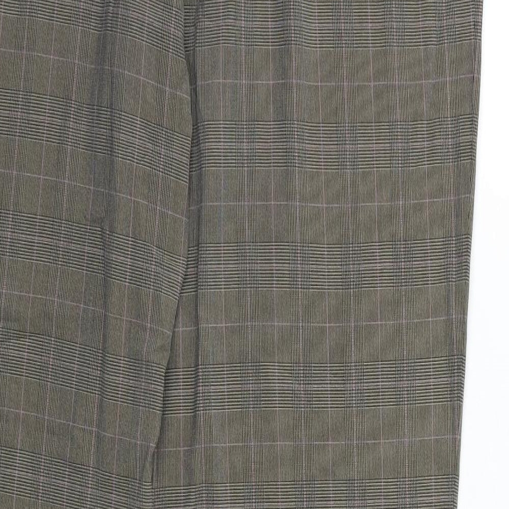 NEXT Womens Beige Check  Dress Pants Trousers Size 14 L28 in