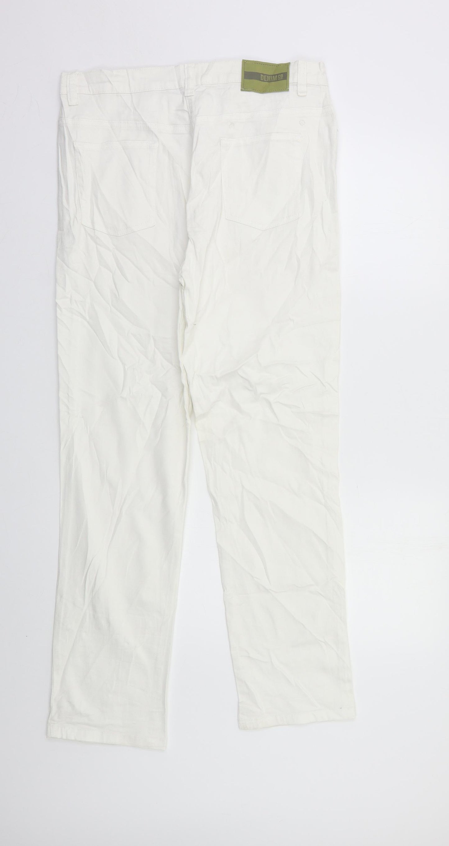 Denim & Co. Womens White   Straight Jeans Size 14 L27 in