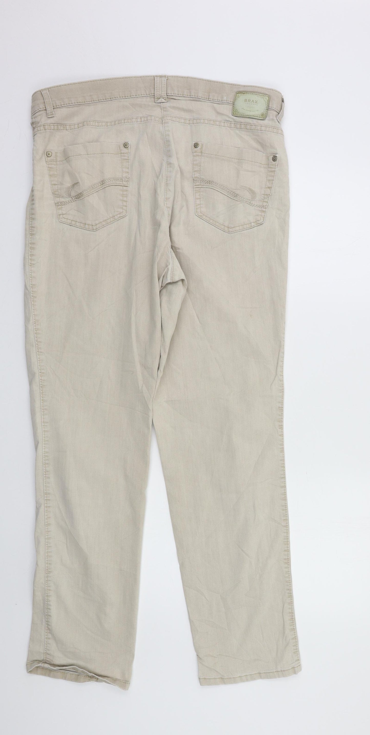 BRAX Womens Beige   Straight Jeans Size 18 L30 in