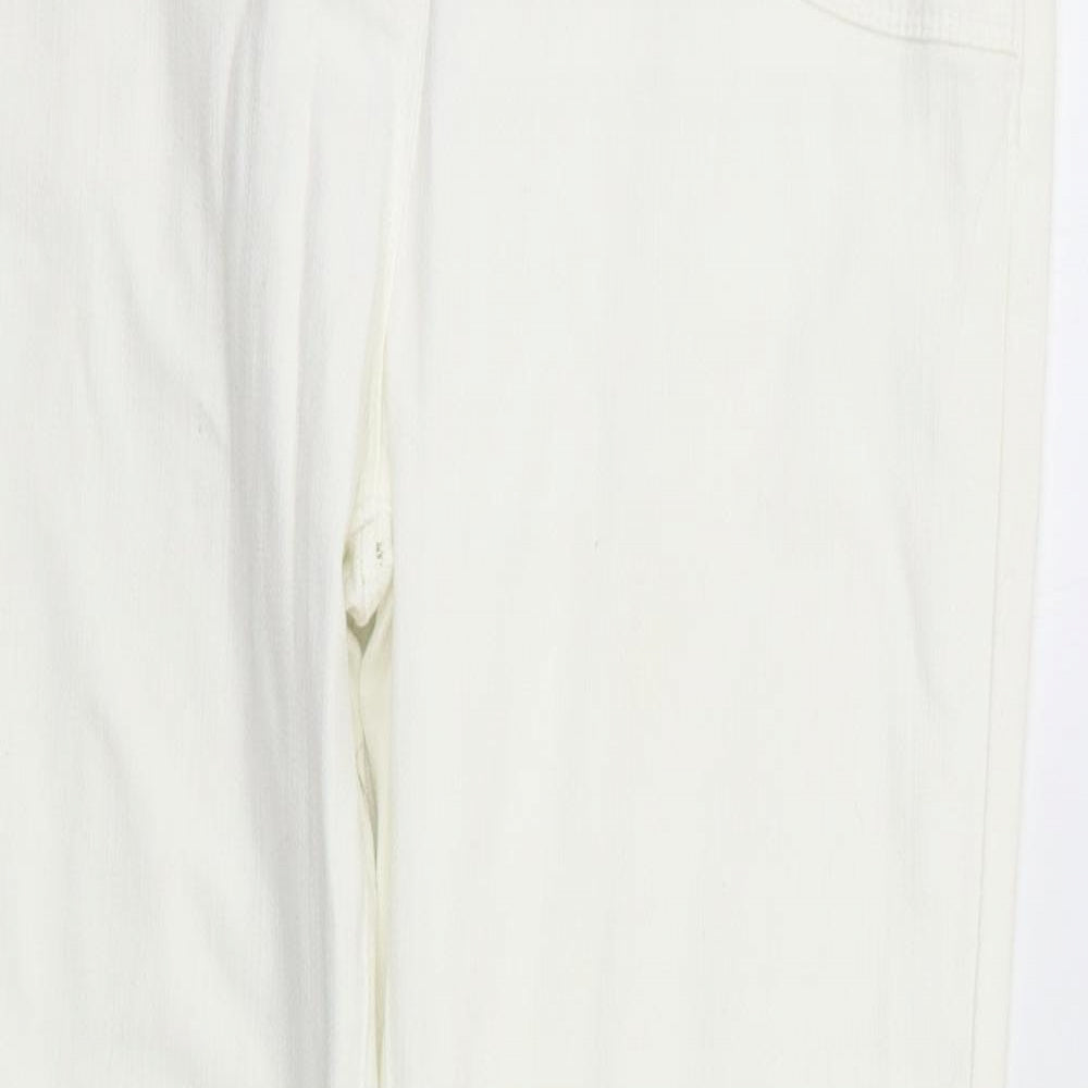 M&S Womens White   Flared Jeans Size 14 L28 in
