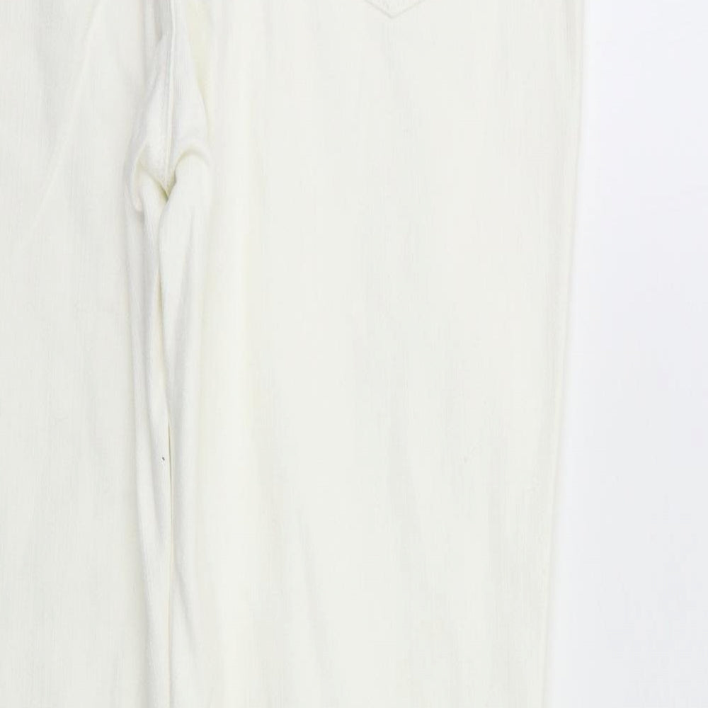 M&S Womens White   Flared Jeans Size 14 L28 in