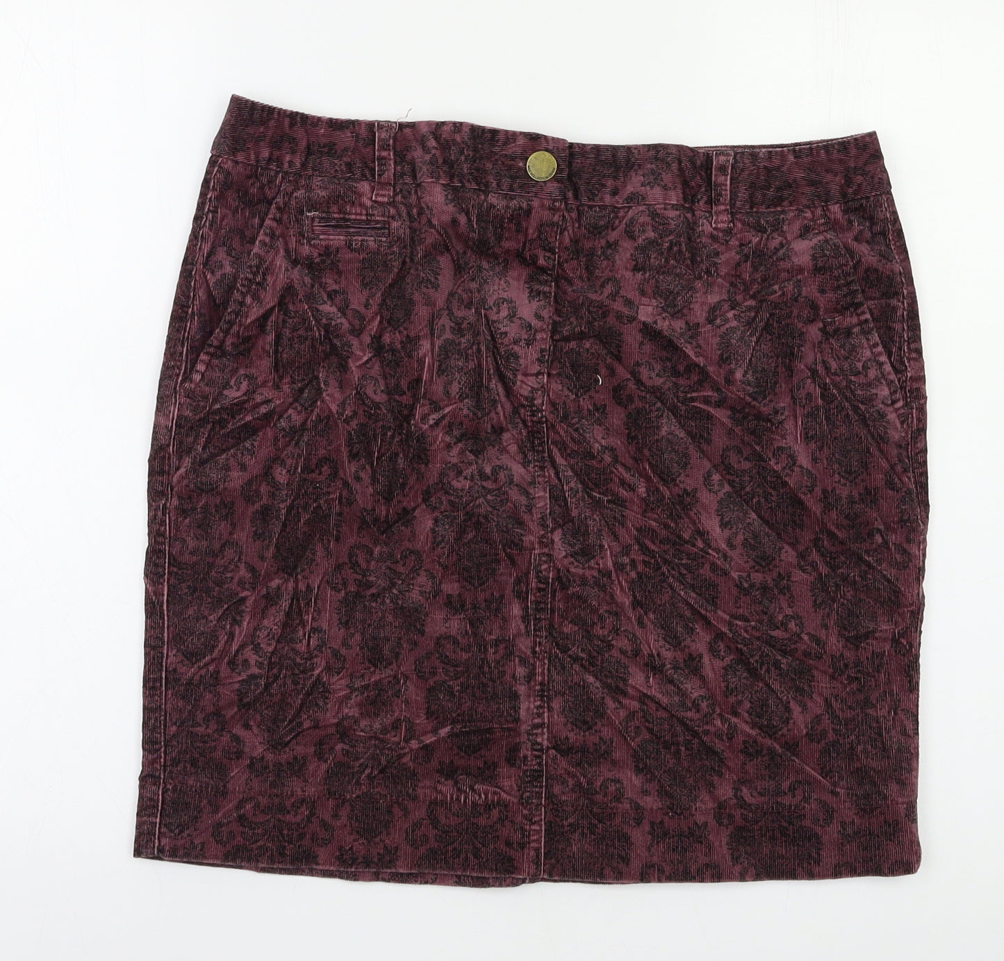 m&s Womens Purple Floral  Mini Skirt Size 12