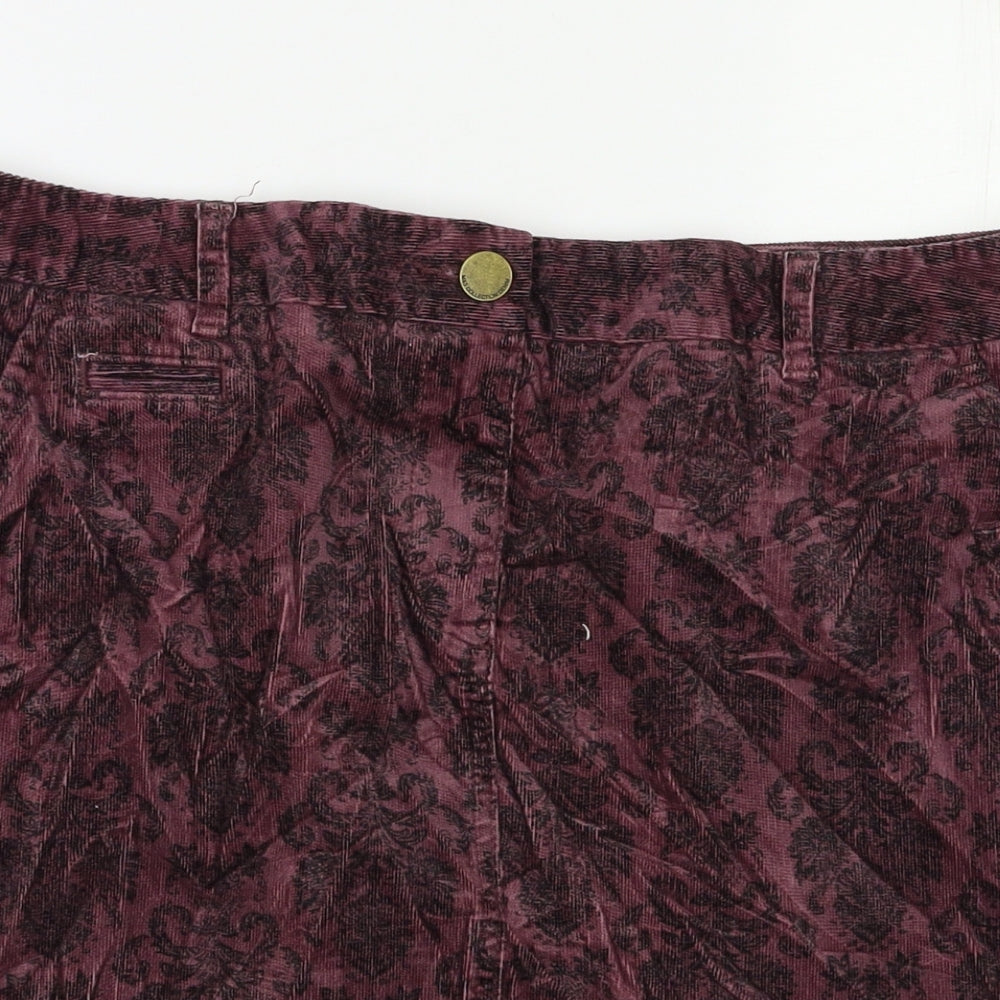 m&s Womens Purple Floral  Mini Skirt Size 12