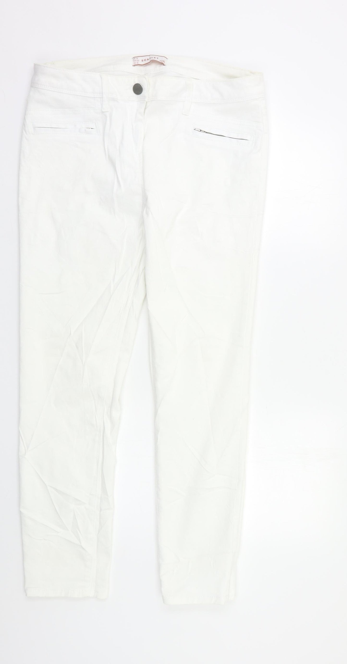 Wallis Womens White   Straight Jeans Size 14 L30 in