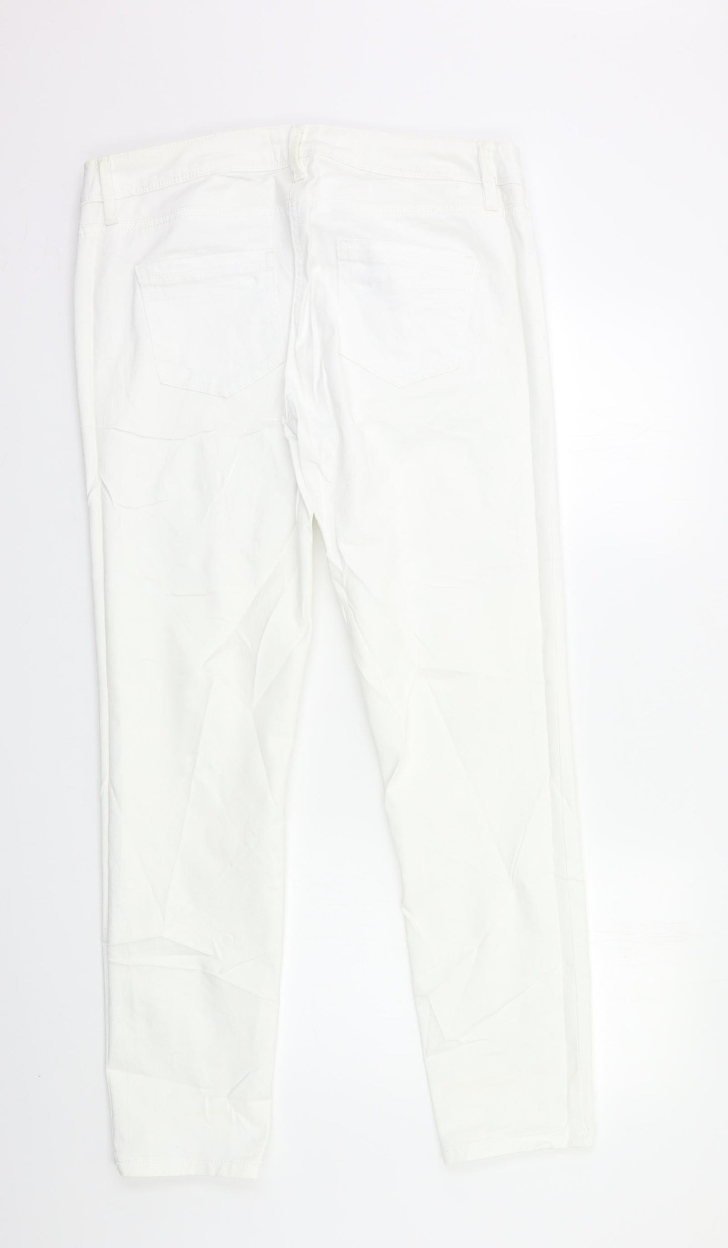 Wallis Womens White   Straight Jeans Size 14 L30 in
