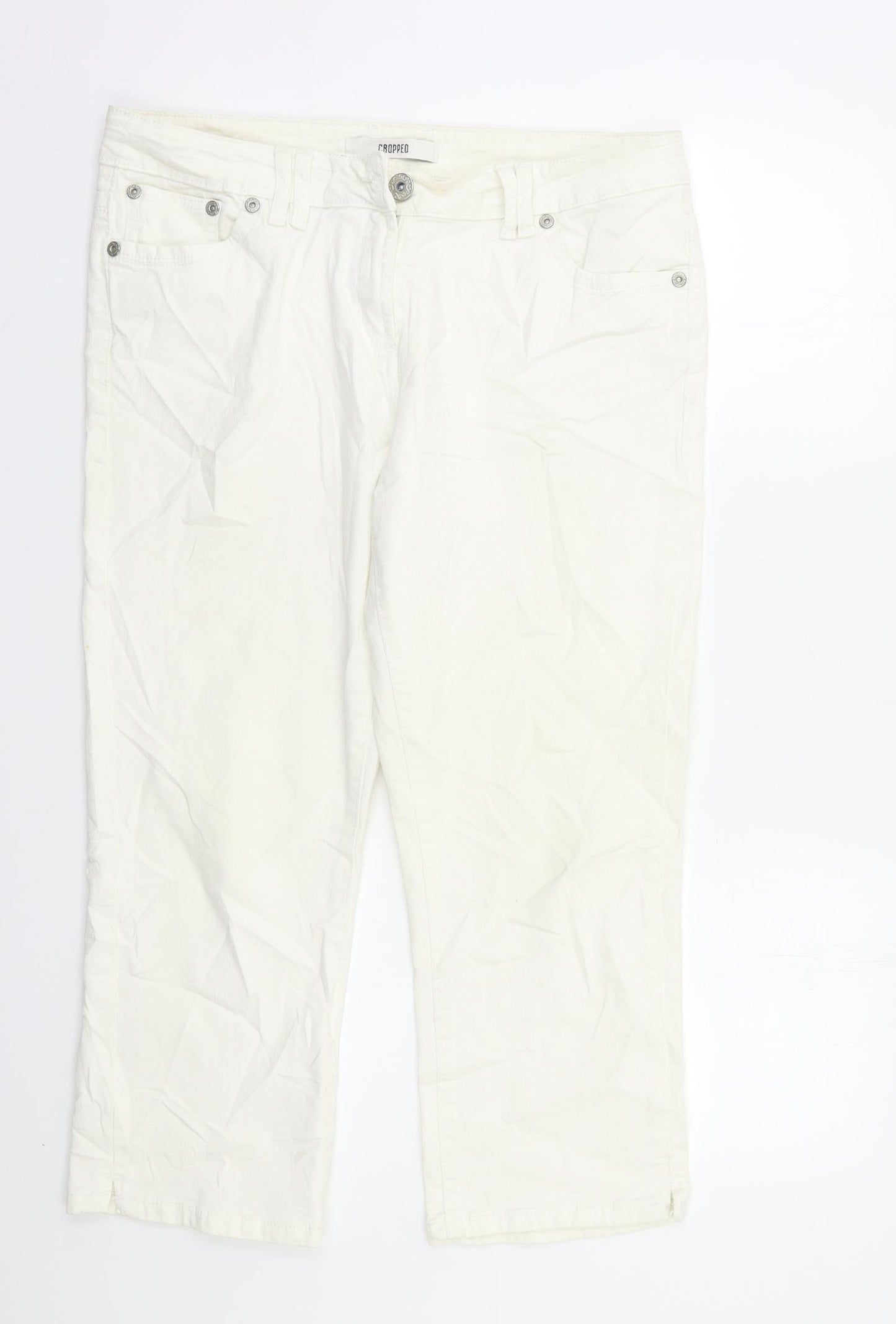 TU Womens White   Capri Jeans Size 14 L25 in