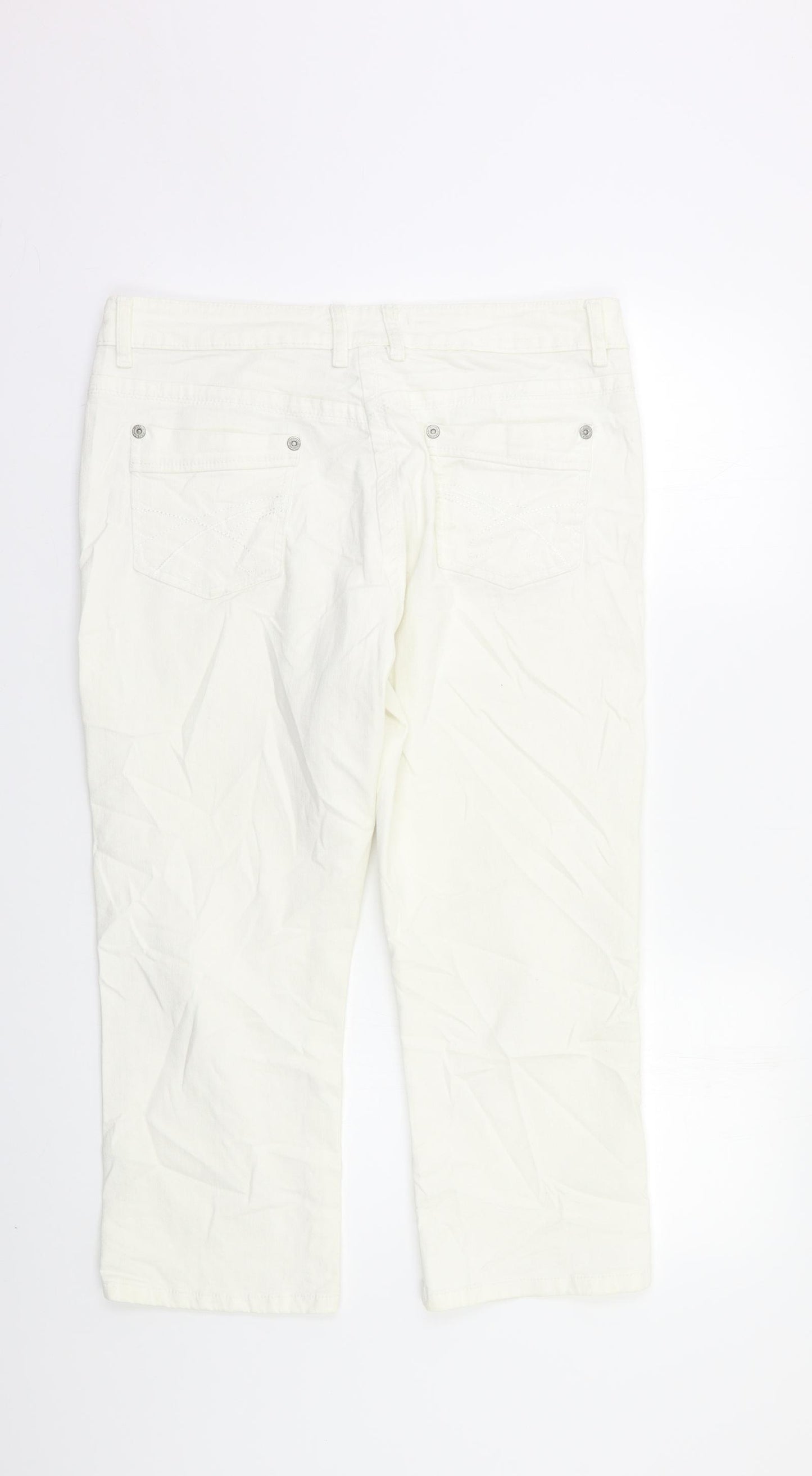 TU Womens White   Capri Jeans Size 14 L25 in
