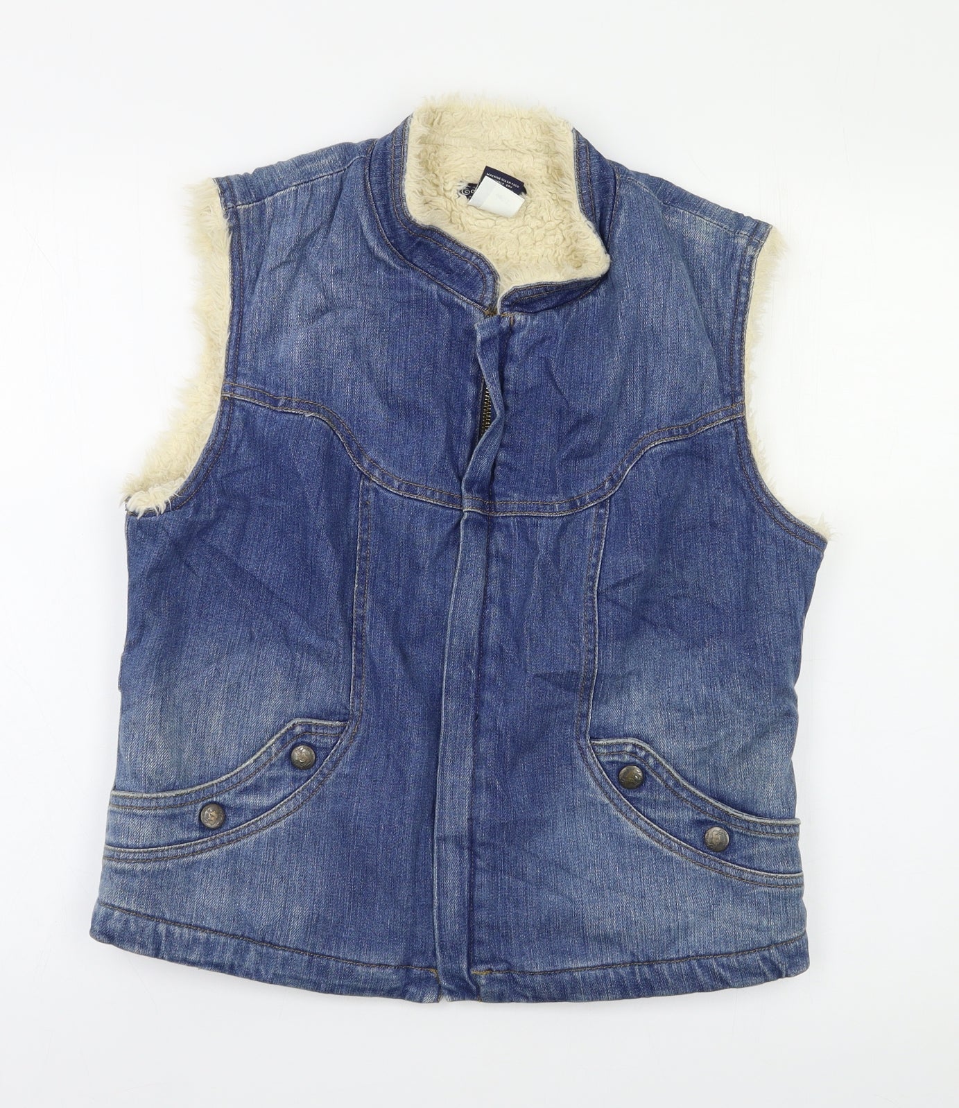 Earl Jeans Womens Blue   Gilet Waistcoat Size L