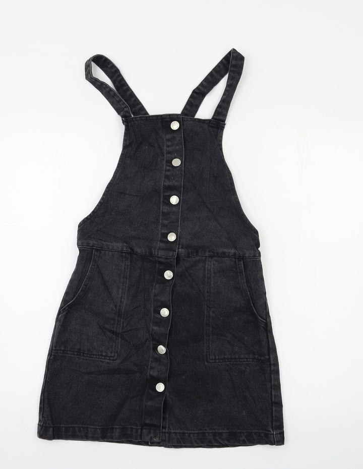 Miss Selfridge Womens Black Pinafore/Dungaree Dress Size XS