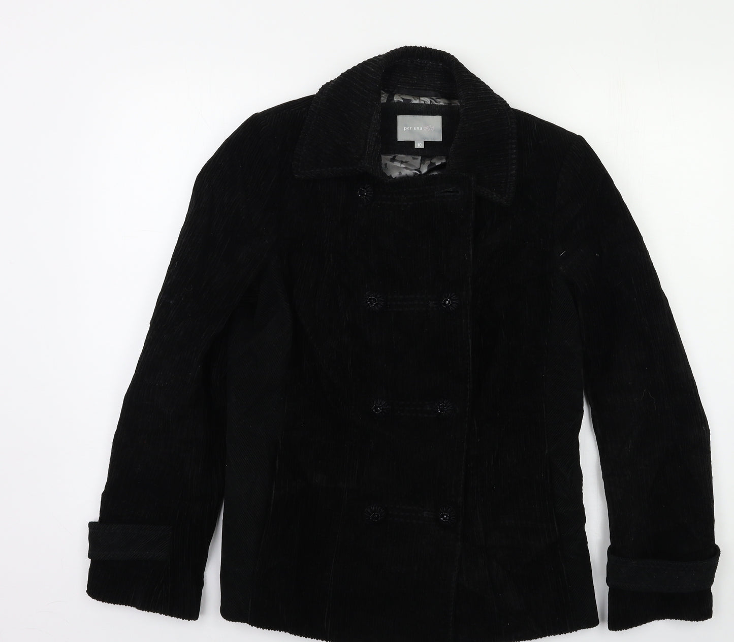 Per Una Womens Black   Pea Coat Coat Size 10