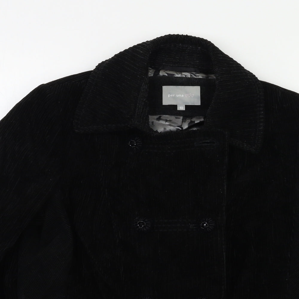 Per Una Womens Black   Pea Coat Coat Size 10