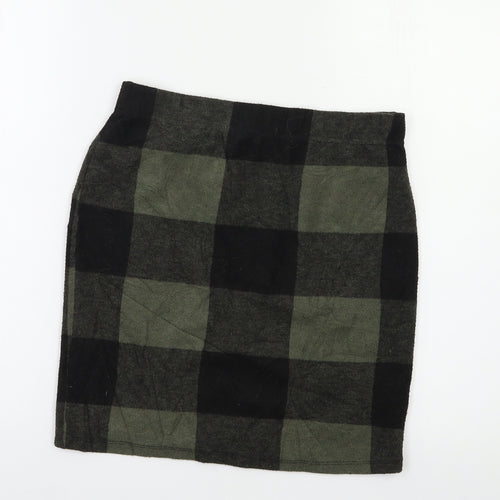Select Womens Green Check  Mini Skirt Size 10