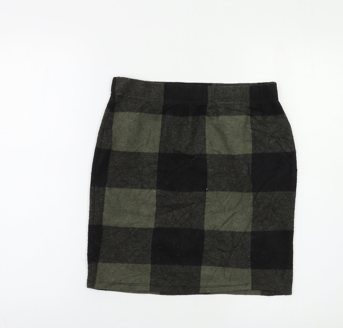 Select Womens Green Check  Mini Skirt Size 10