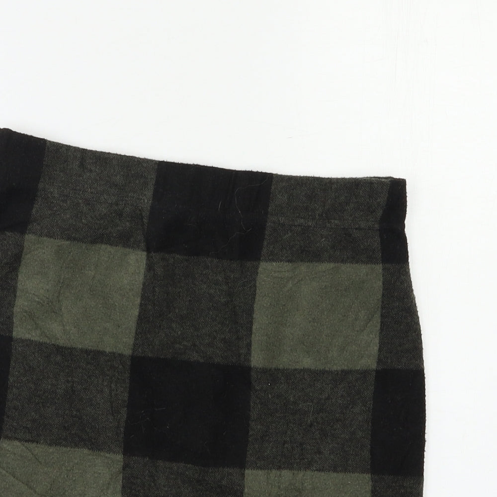 Select Womens Green Check  Mini Skirt Size 10
