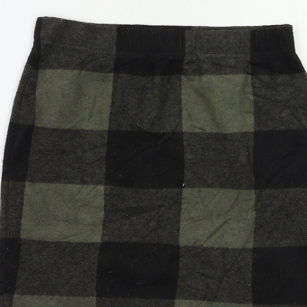 Select Womens Green Check  Mini Skirt Size 10