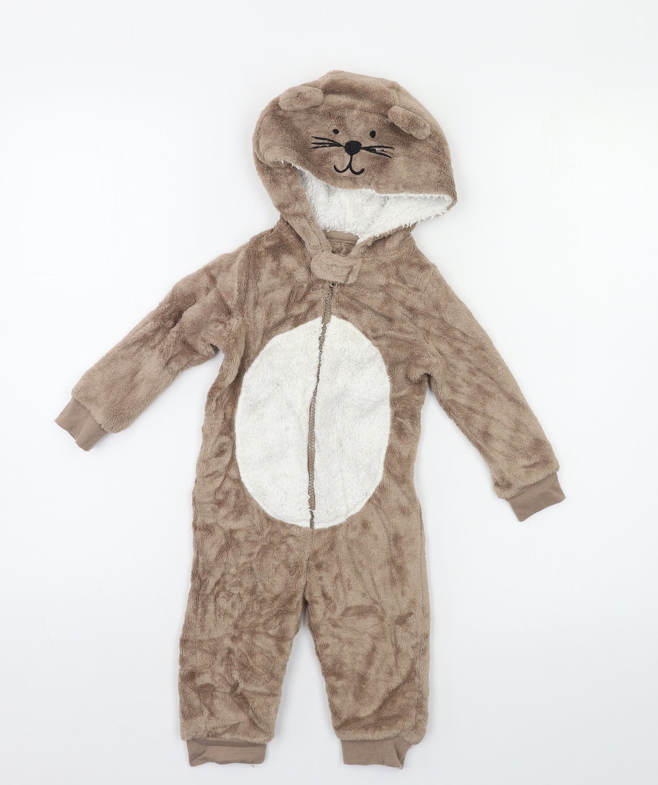 Preworn Baby Beige Solid   Bodysuit Size 9-12 Months  - Bear onesie