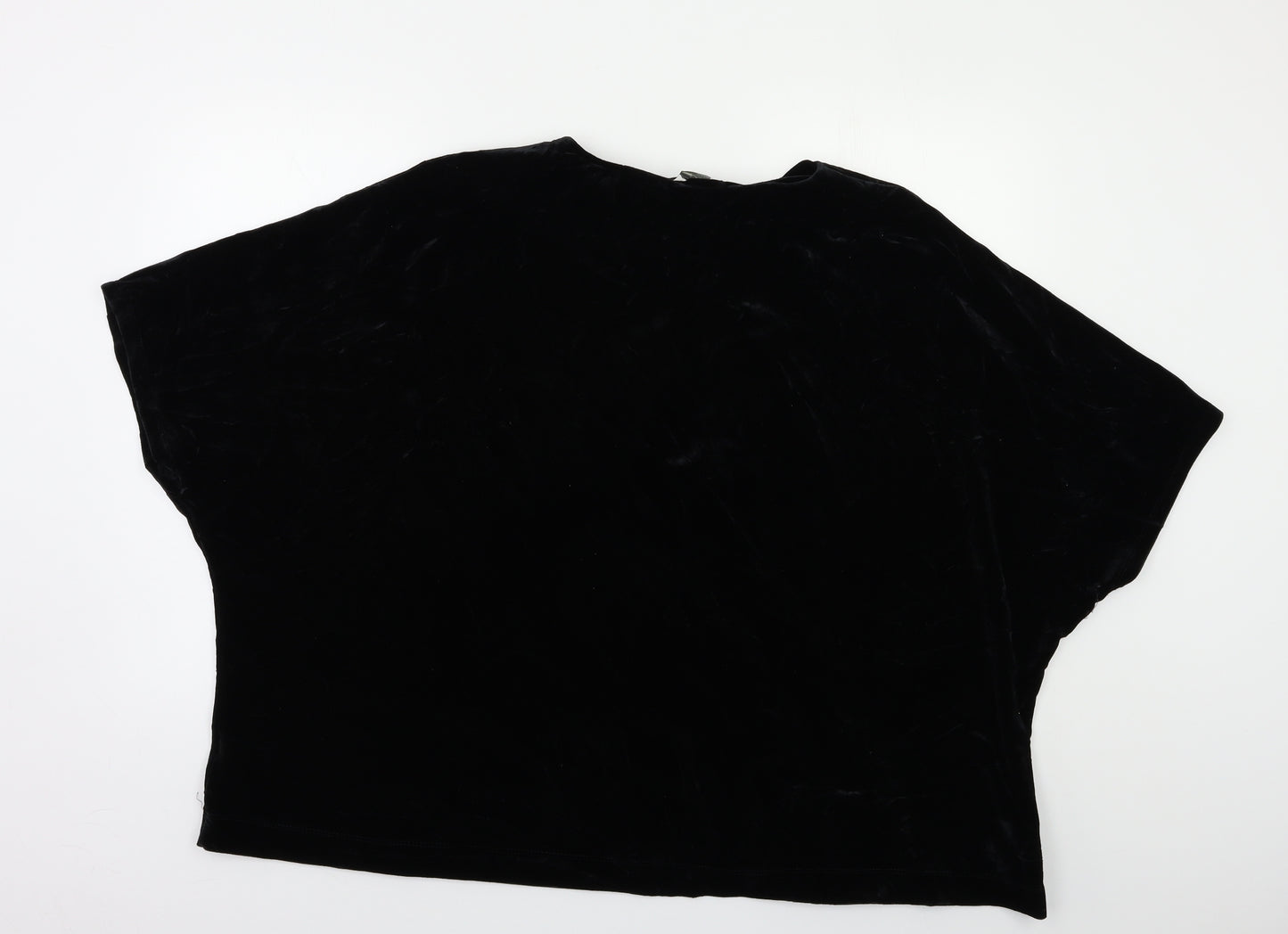 John Rocha Womens Black  Velour Basic Blouse Size 16