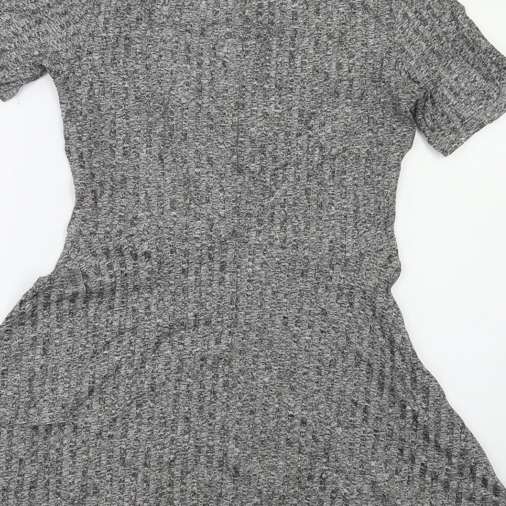 H&M Womens Grey   Fit & Flare  Size 12