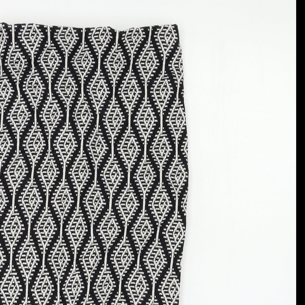Zara Womens Black Geometric  Straight & Pencil Set Size M