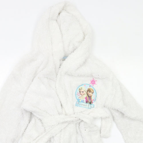 Disney Girls White Solid  Kimono Robe Size 9-10 Years  - Frozen