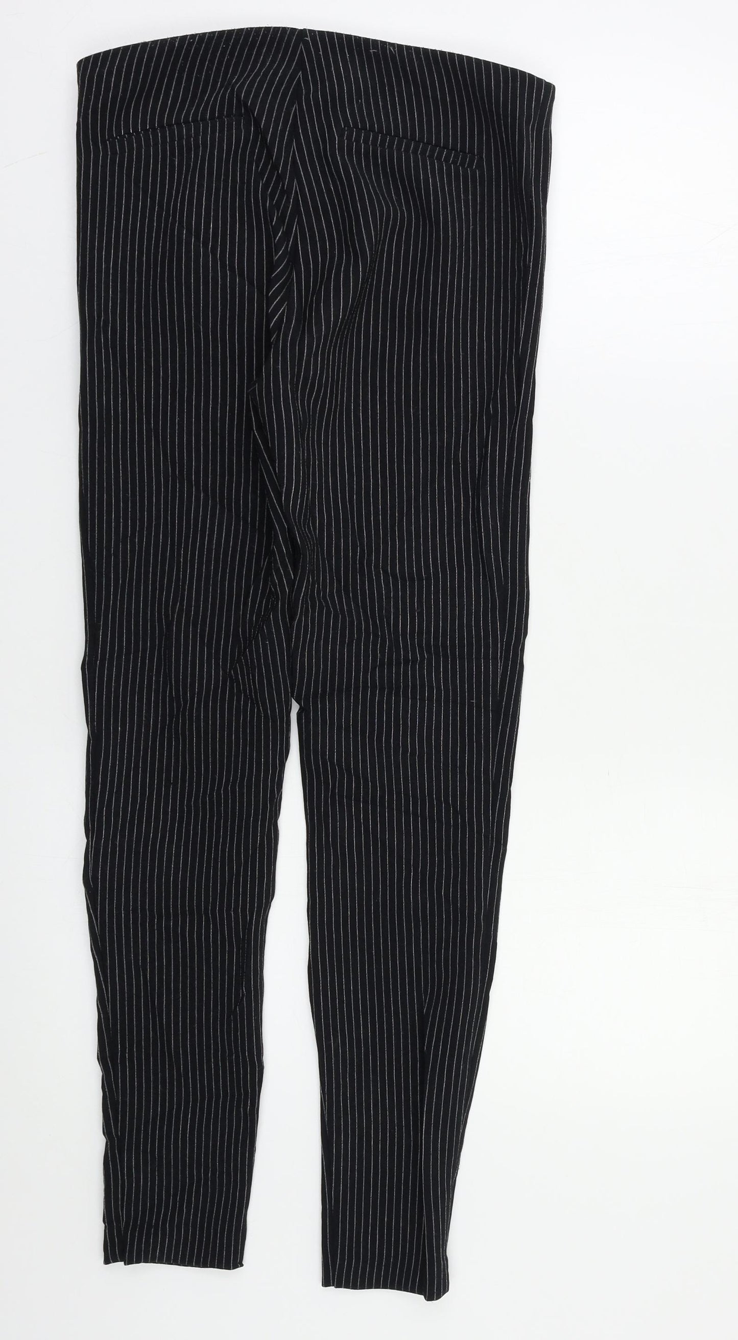MNG Womens Black Striped  Dress Pants Trousers Size 8 L26 in