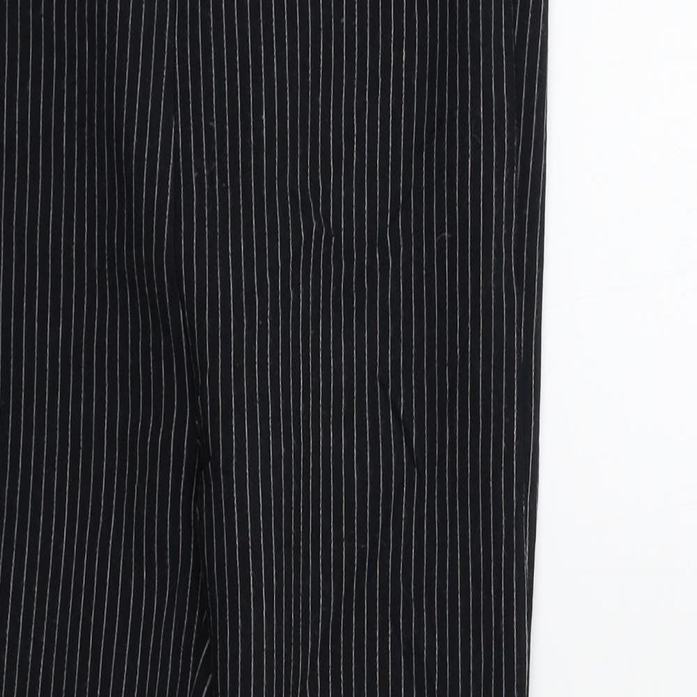 MNG Womens Black Striped  Dress Pants Trousers Size 8 L26 in