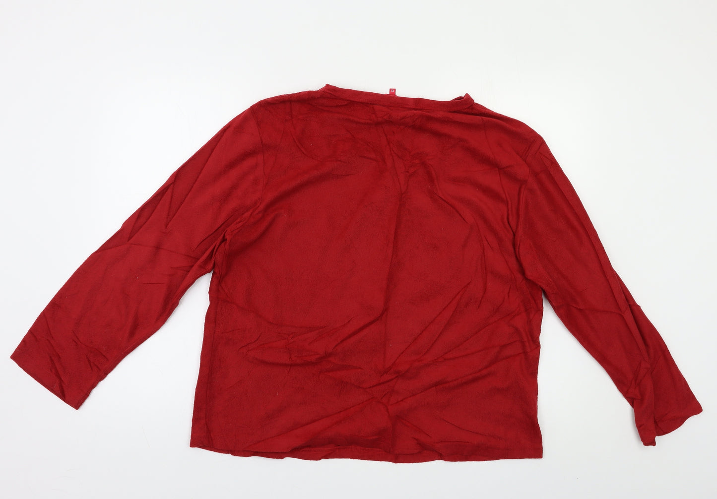 Jingle Bells Womens Red Solid  Top Pyjama Top Size 12  - Xmas