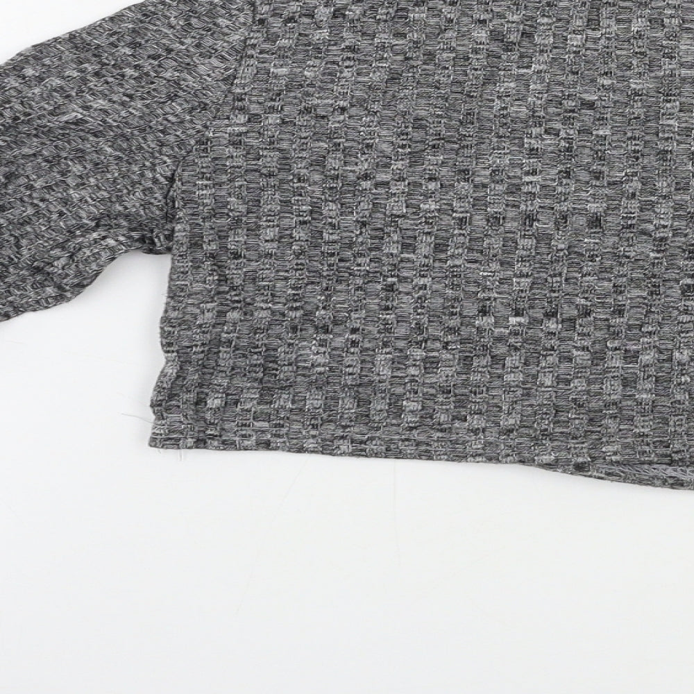 PRETTYLITTLETHING Womens Grey   Pullover Jumper Size S  - Cropped