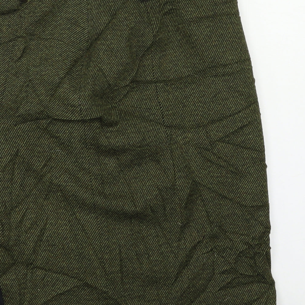 MNG Womens Green Herringbone  A-Line Skirt Size 12