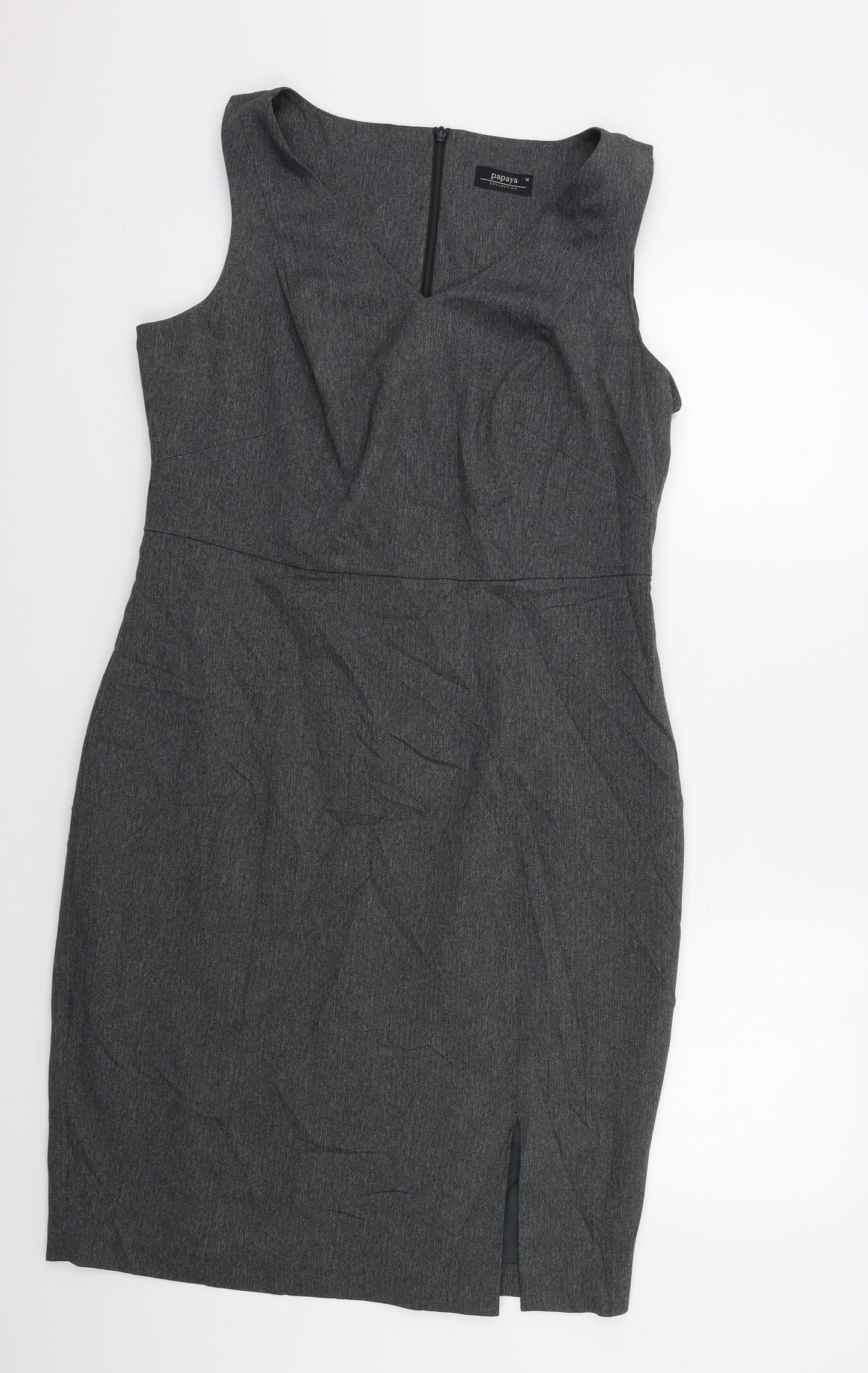 Papaya Womens Grey   Pencil Dress  Size 14