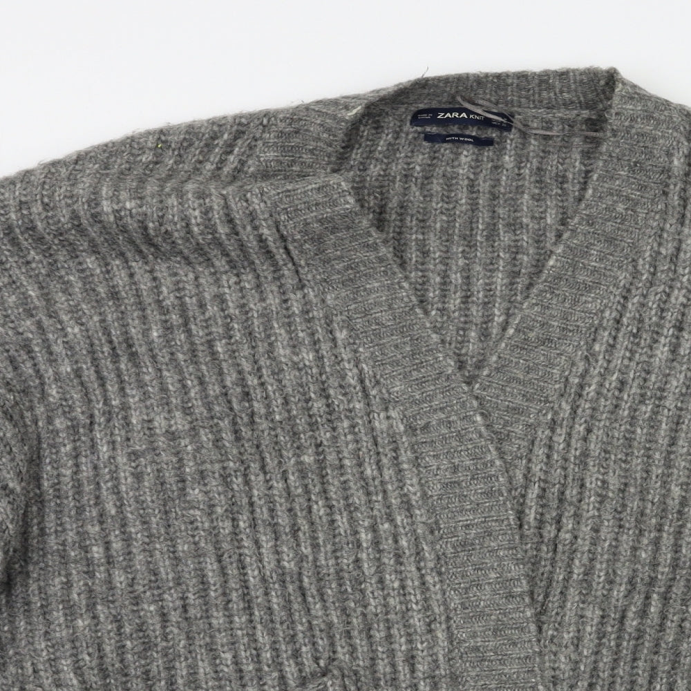 Zara Womens Grey   Cardigan Jumper Size M