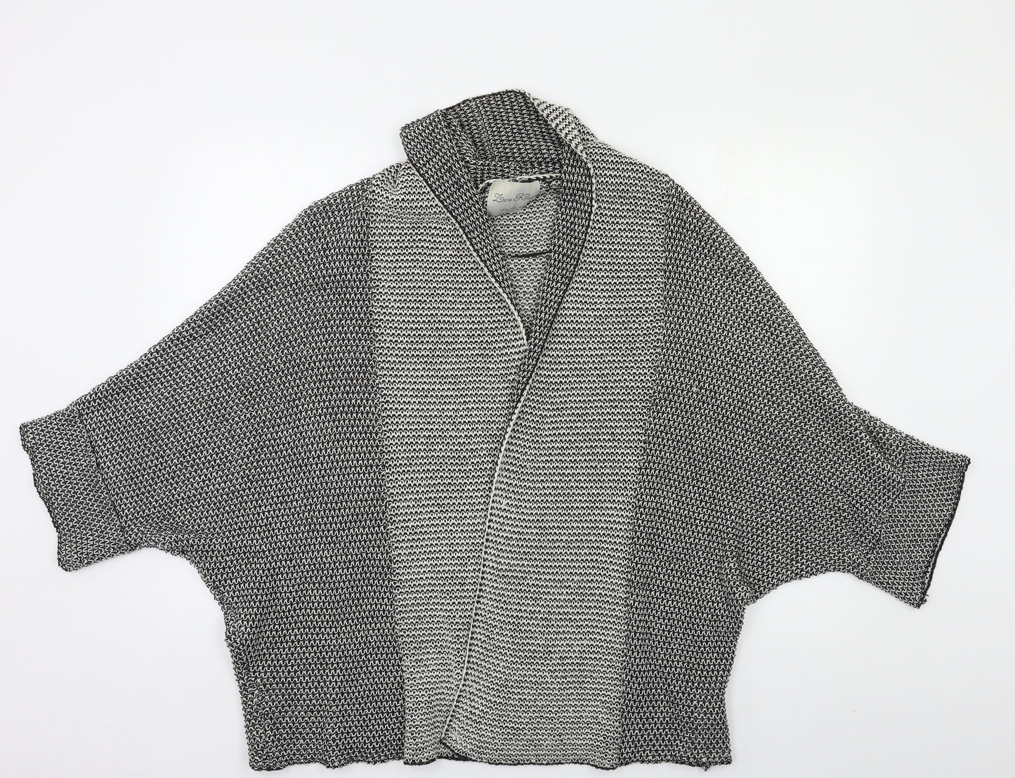 Zara Womens Grey Herringbone  Cardigan Jumper Size M