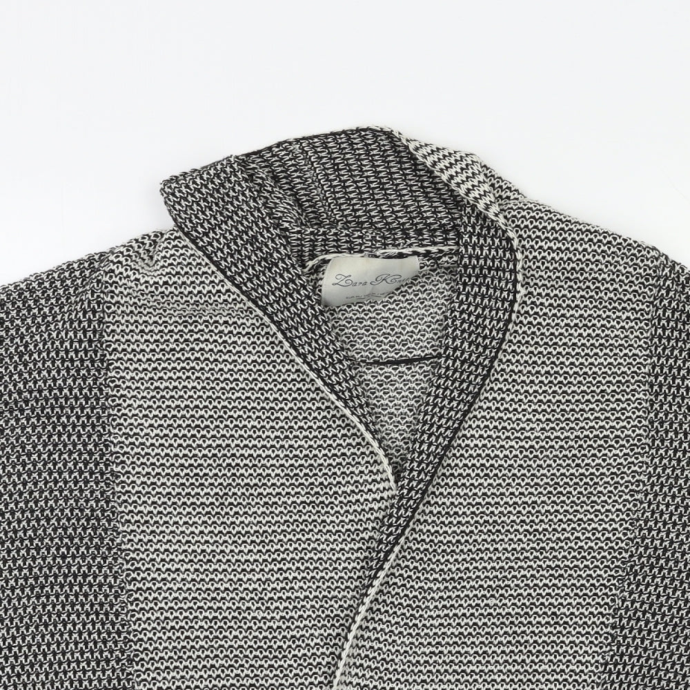 Zara Womens Grey Herringbone  Cardigan Jumper Size M