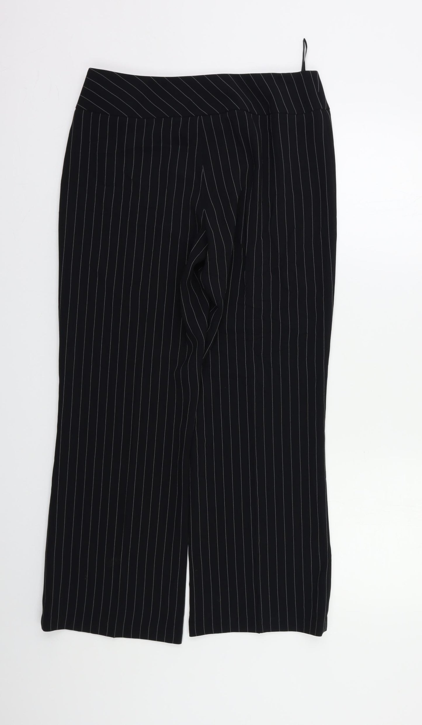 Wallis Womens Black Striped  Trousers  Size 10 L27 in