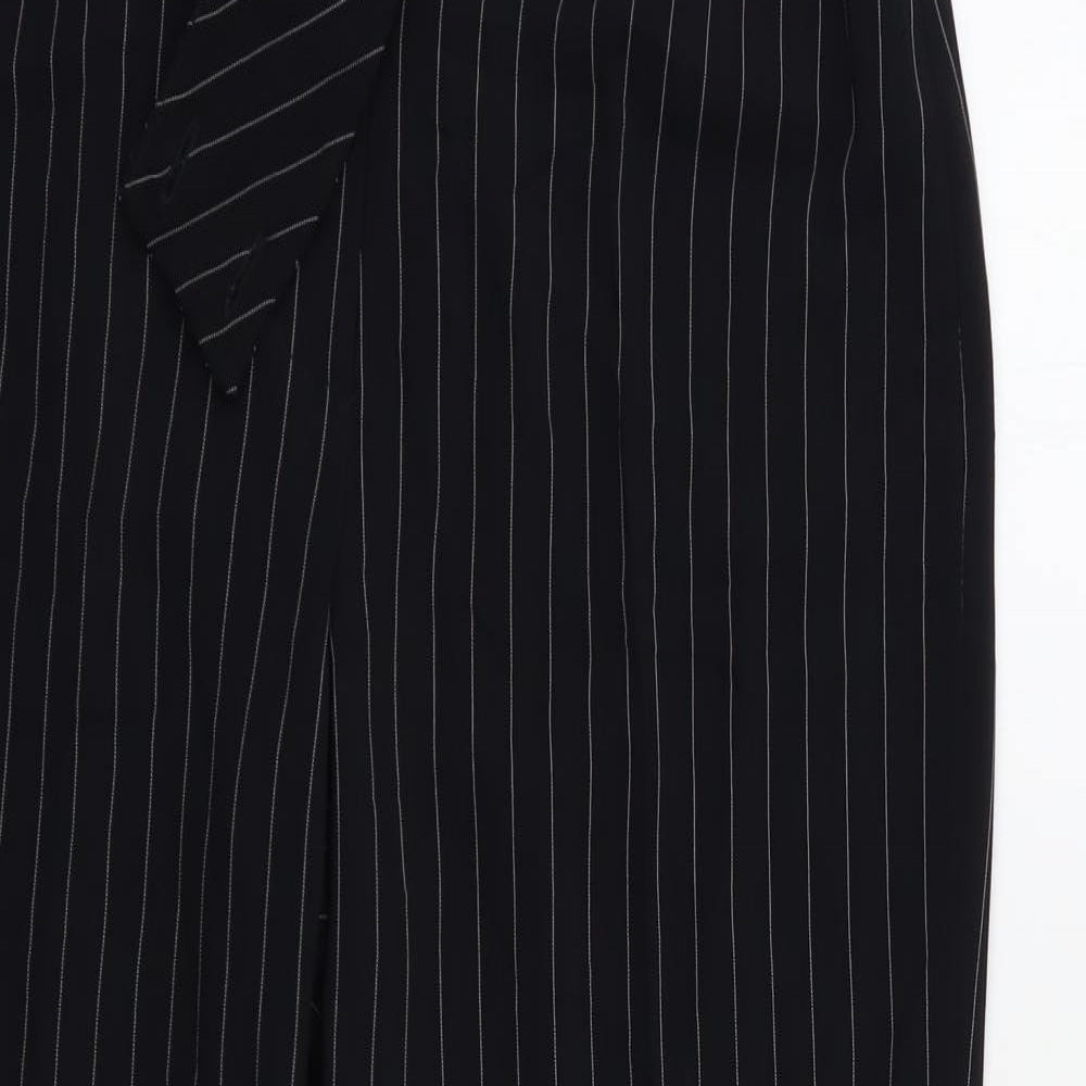 Wallis Womens Black Striped  Trousers  Size 10 L27 in