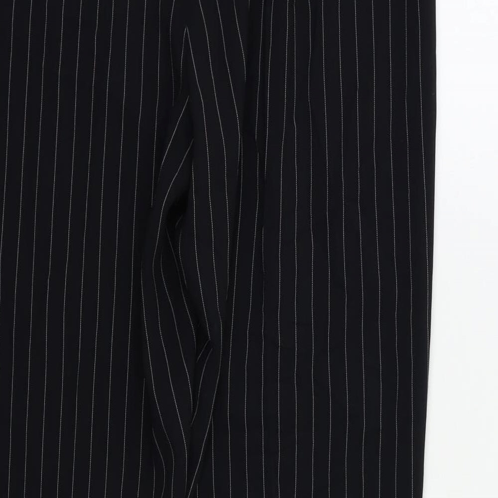 Wallis Womens Black Striped  Trousers  Size 10 L27 in