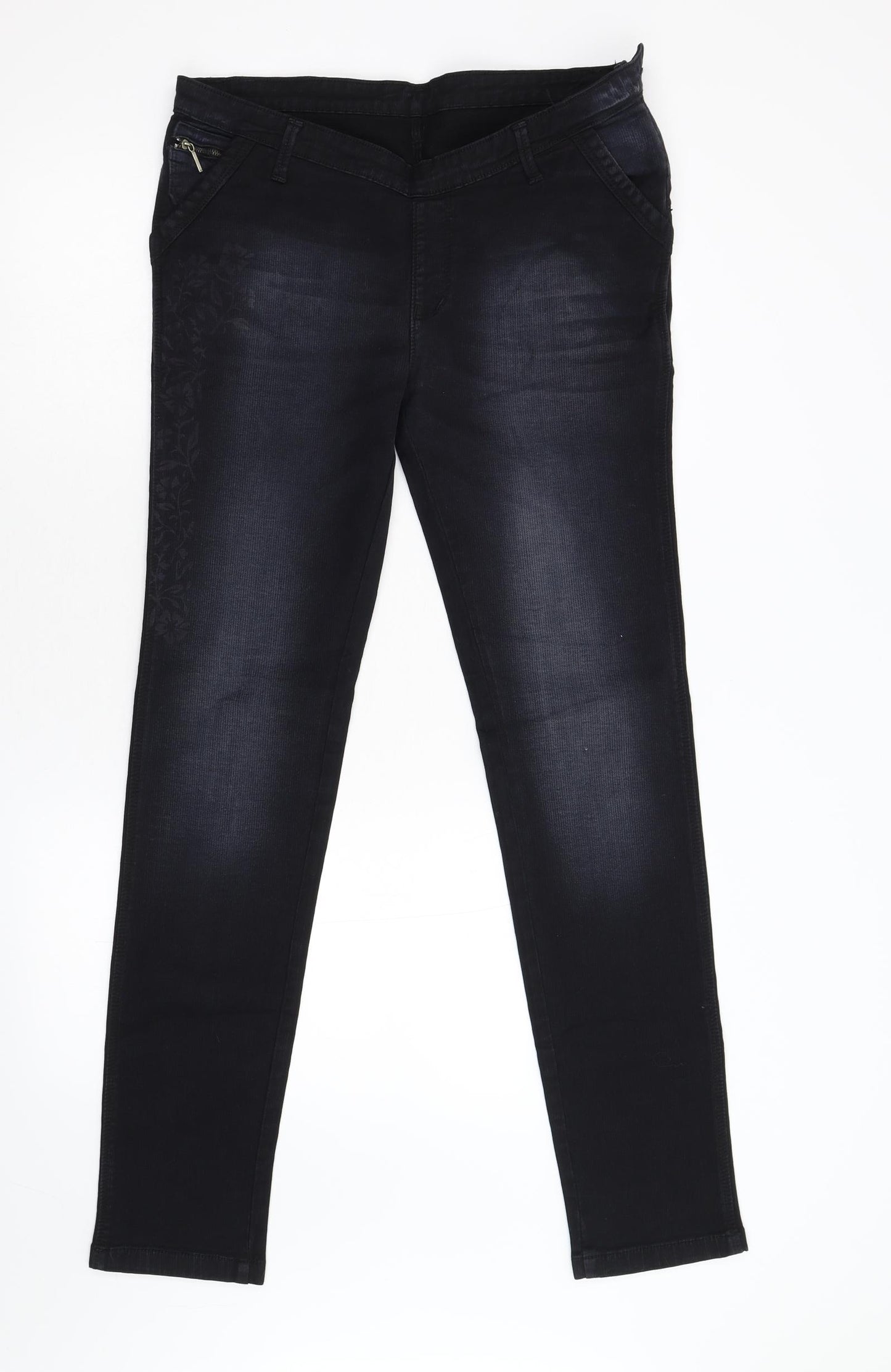 Leogus Mens Black  Corduroy Skinny Jeans Size 34 L31 in